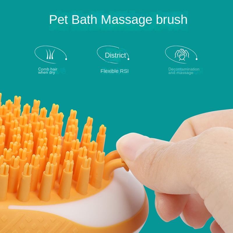Köpek Kedi Banyo Fırçası 2'si 1 arada Pet SPA Masaj Tarak Yumuşak Silikon Evcil Hayvan Duş Saç Bakım Cmob Köpek Temizleme Aracı Evcil Hayvan Ürünleri