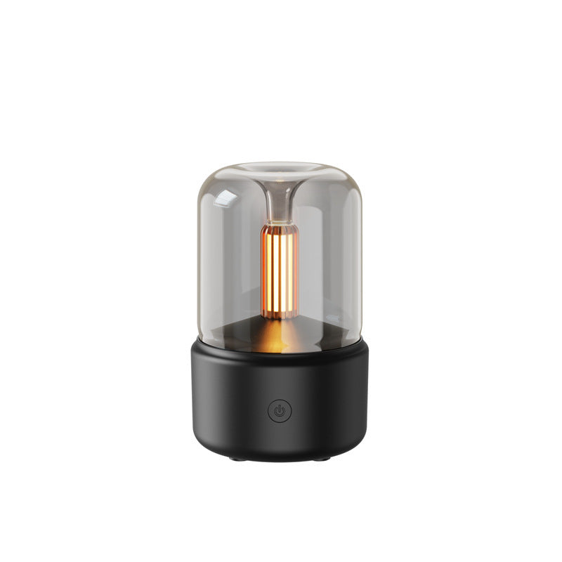Atmosfer Işığı Nemlendirici Mum Işığı Aroma Difüzör Taşınabilir 120ml Elektrikli USB Hava Nemlendirici Serin Mist Maker Sisleyici 8-12 Saat LED Gece Lambası ile