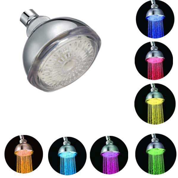 Romantic LED Shower Head Pressurized Water Saving Adjustable 7 Color LED Shower Head Facut Home Bathroom LED Shower Sprinkler
