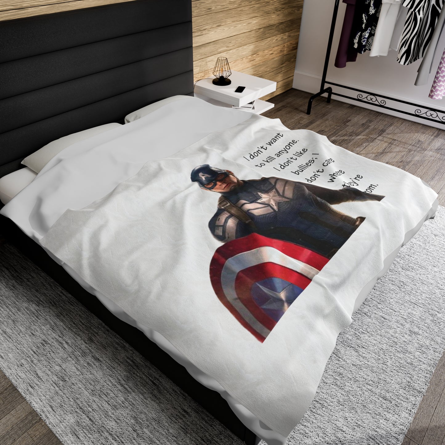 Captain Amerika Velveteen Plush Blanket