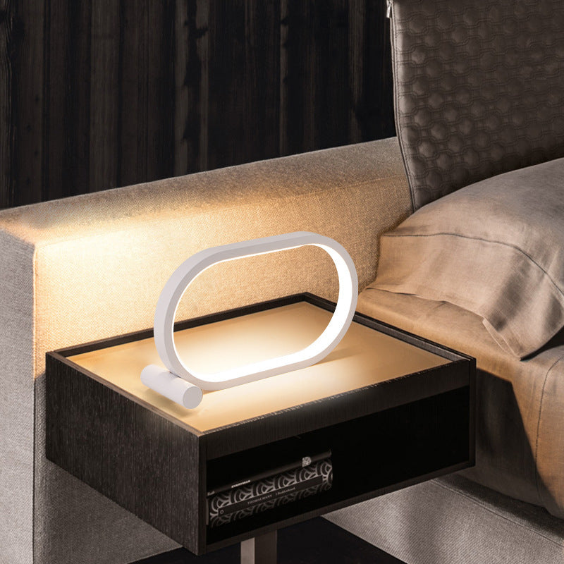 Usb Plug-In Lamba Oval Akrilik Lamba Dokunmatik Kontrol Kısılabilir Modern Basit Yaratıcı Gece Lambası Başucu Okuma Lambası Masa Masa Led