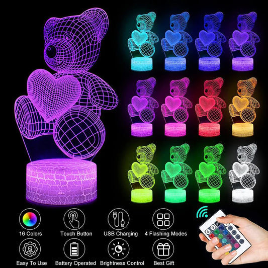 3D Lamba Akrilik USB LED Gece Işıkları Neon Burcu Lamba Noel Noel Süslemeleri Ev Yatak Odası Doğum Günü Dekor Için Sevgililer Günü Hediyeleri