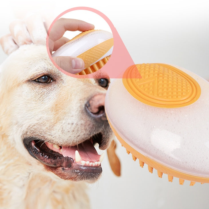 Köpek Kedi Banyo Fırçası 2'si 1 arada Pet SPA Masaj Tarak Yumuşak Silikon Evcil Hayvan Duş Saç Bakım Cmob Köpek Temizleme Aracı Evcil Hayvan Ürünleri