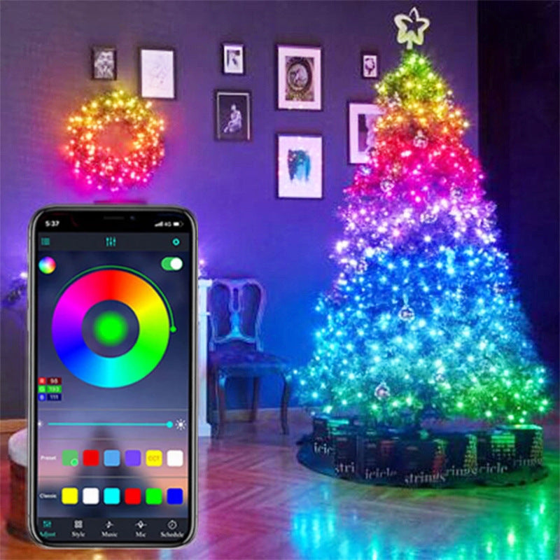 USB Akıllı Bluetooth Led Bakır Tel Dize Işık App Kontrolü Noel Ağacı Dekor Yeni Yıl Peri Işık Çelenk Noel Dekorasyon